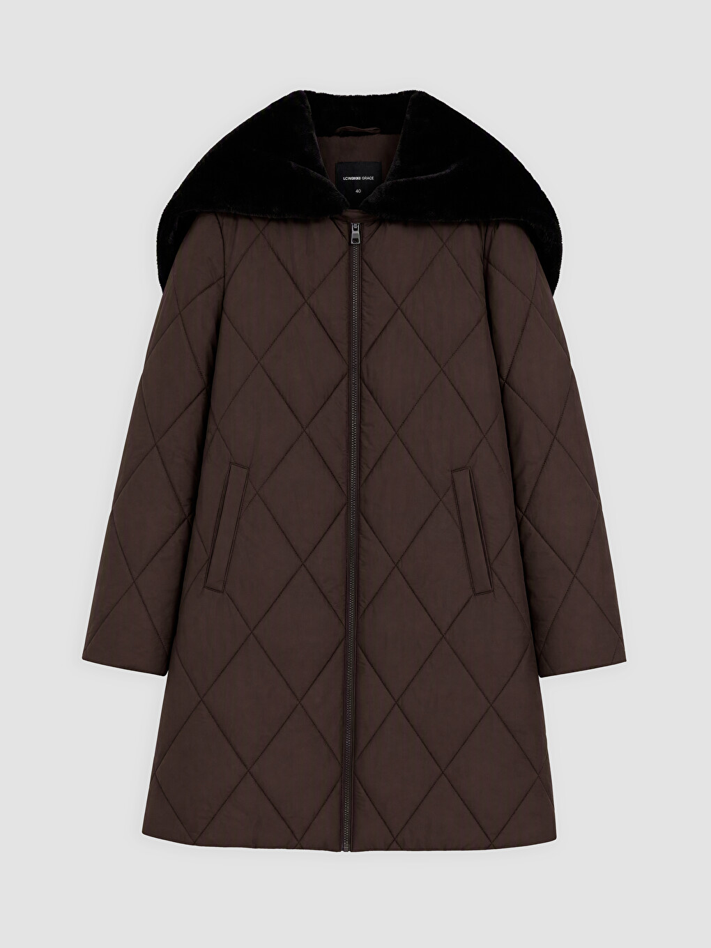 Hooded Quilted Oversize Women's Puffer Coat-4