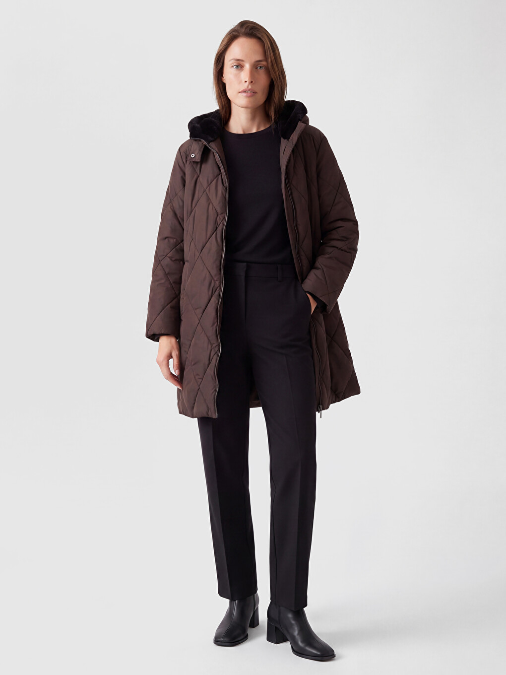 Hooded Quilted Oversize Women's Puffer Coat-1