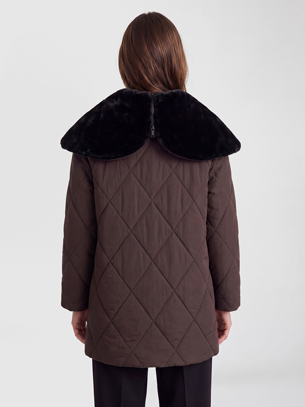 Hooded Quilted Oversize Women's Puffer Coat-3