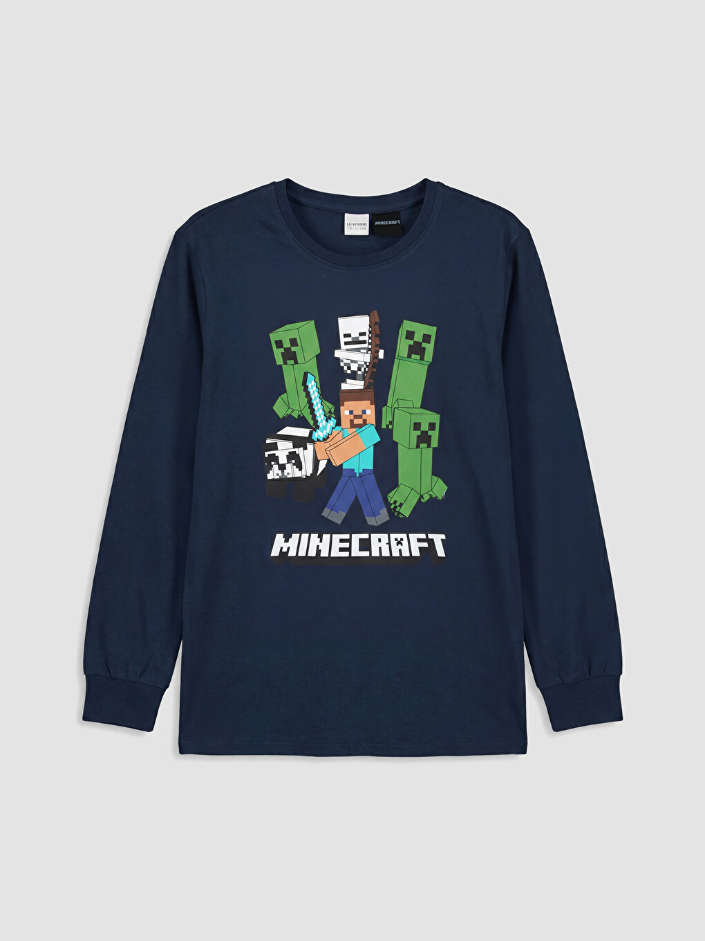 Lacivert Minecraft Lisanslı Erkek Çocuk Pijama Takımı-1