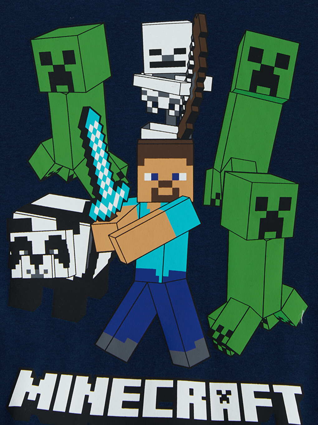 Lacivert Minecraft Lisanslı Erkek Çocuk Pijama Takımı-2