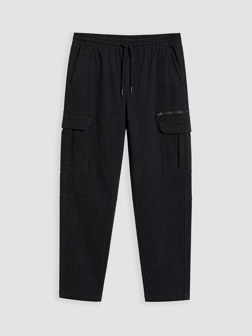 Elastic Waist Standard Fit Men's Cargo Trousers-4
