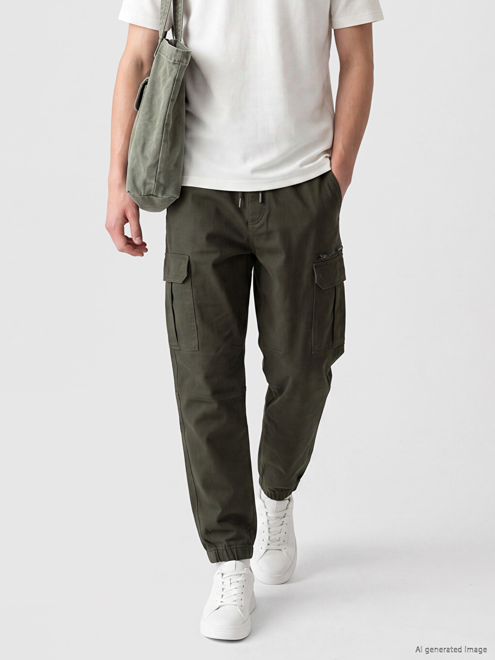 Man Khaki Trousers-1