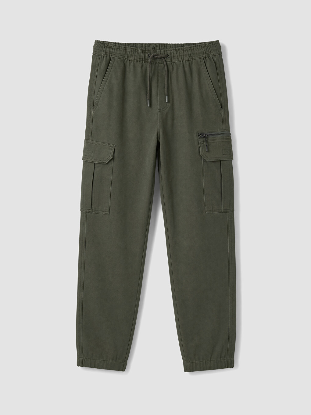 Haki Regular Fit Erkek Kargo Pantolon-4