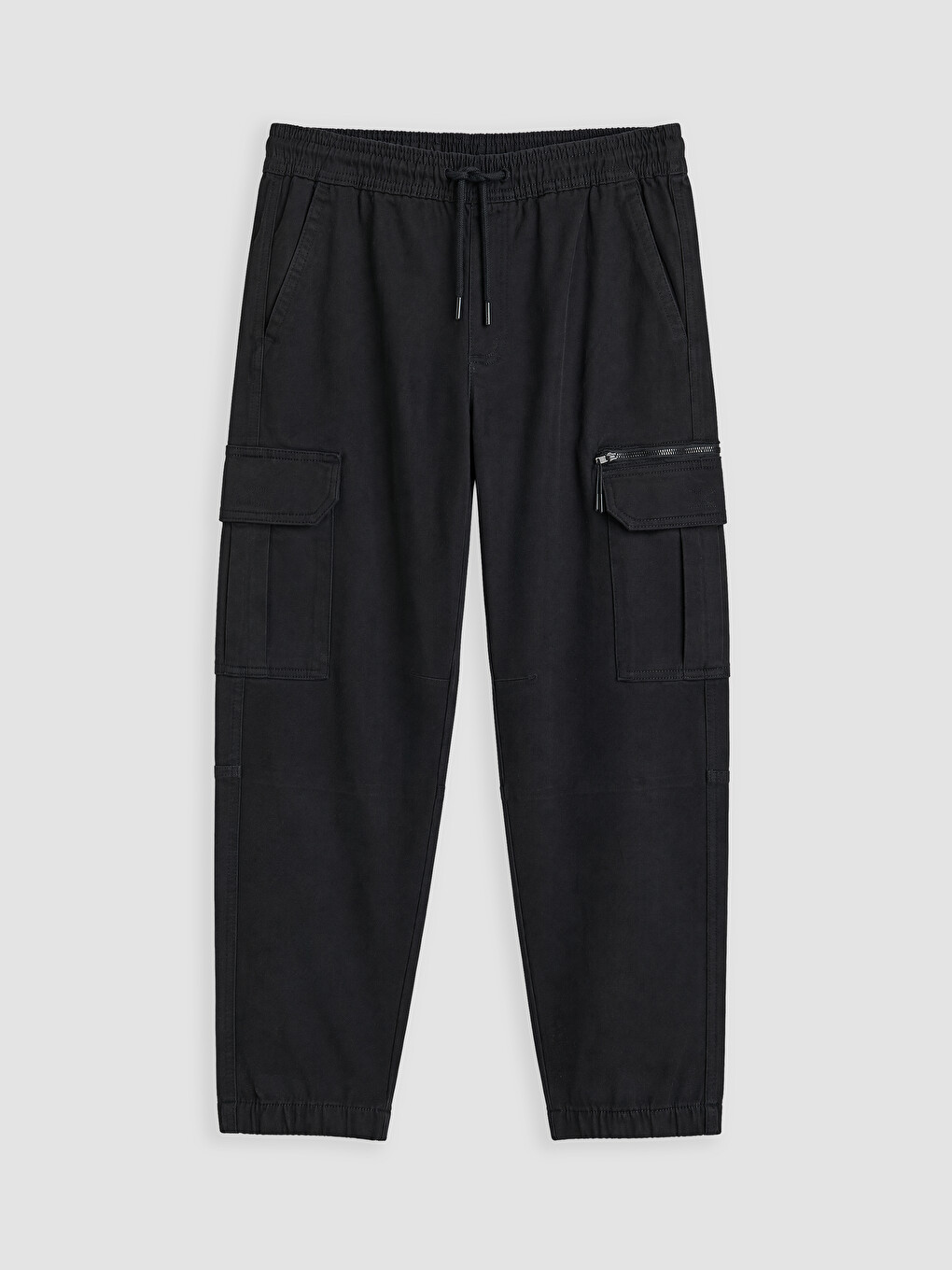 Siyah Regular Fit Erkek Kargo Pantolon