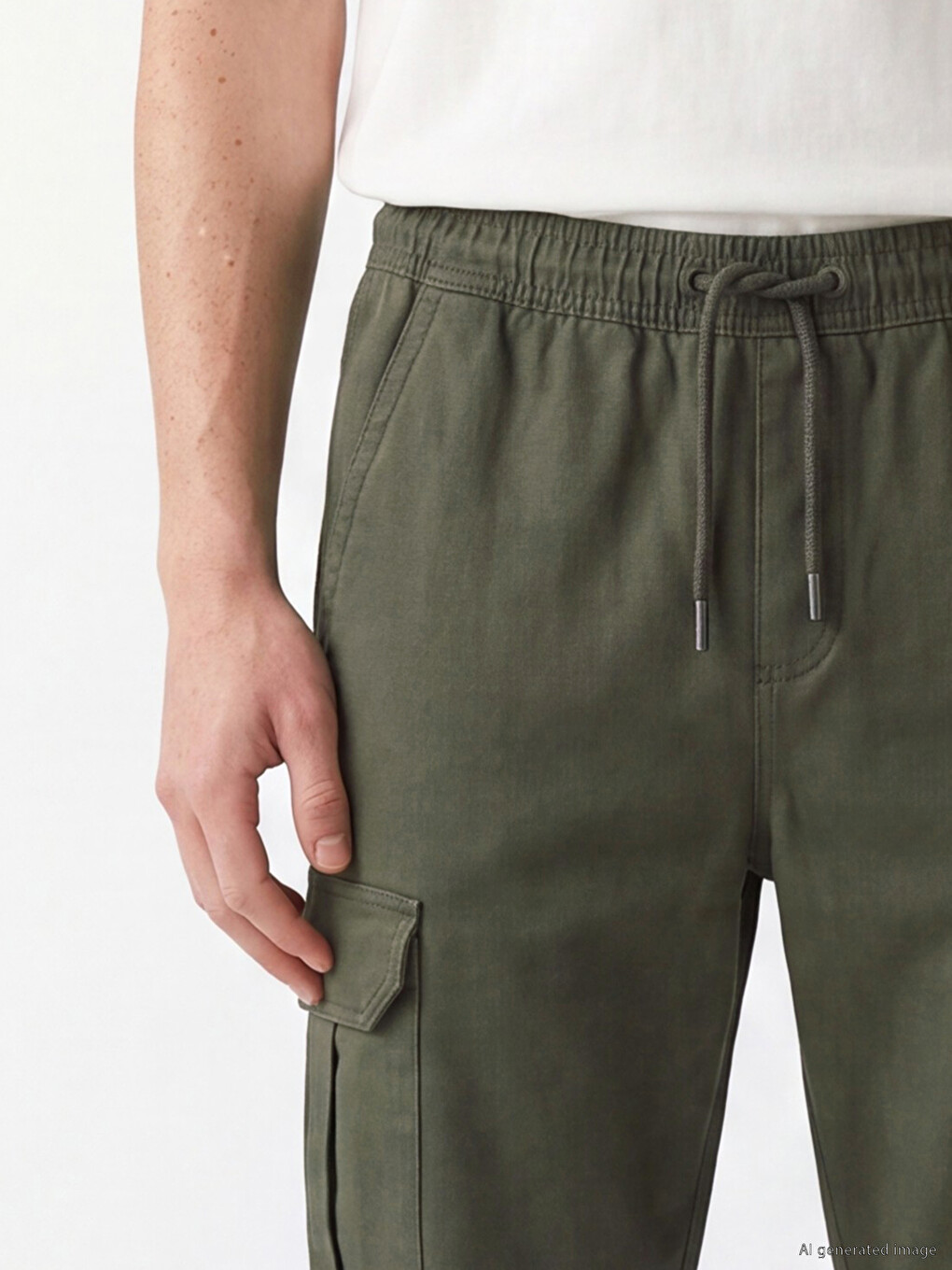 Haki Regular Fit Erkek Kargo Pantolon-2
