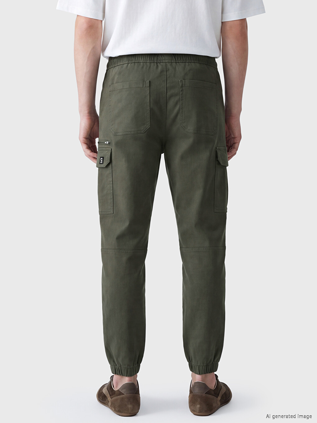 Haki Regular Fit Erkek Kargo Pantolon-3
