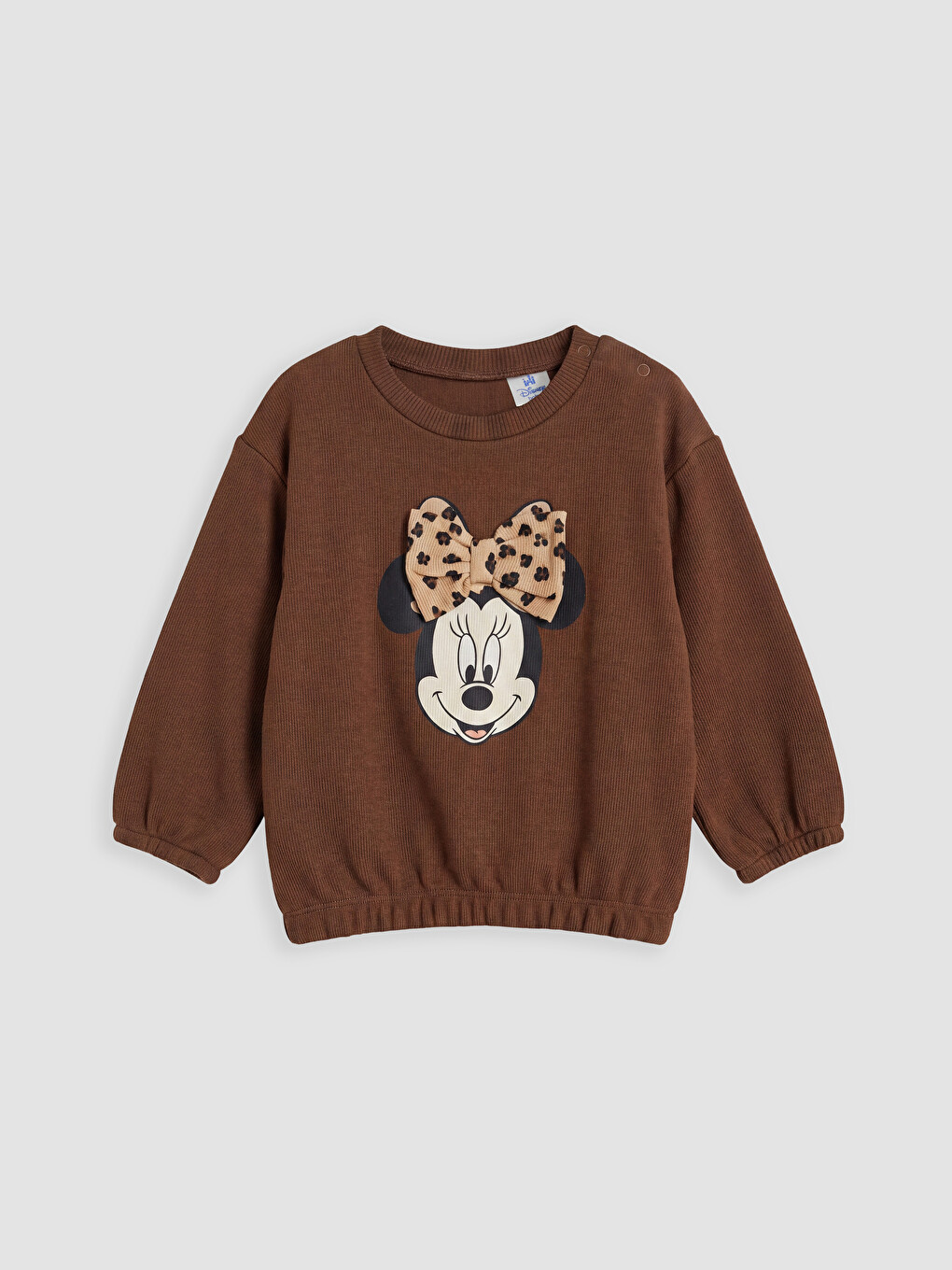 Kahverengi Minnie Mouse Baskılı Kız Bebek Takım-1