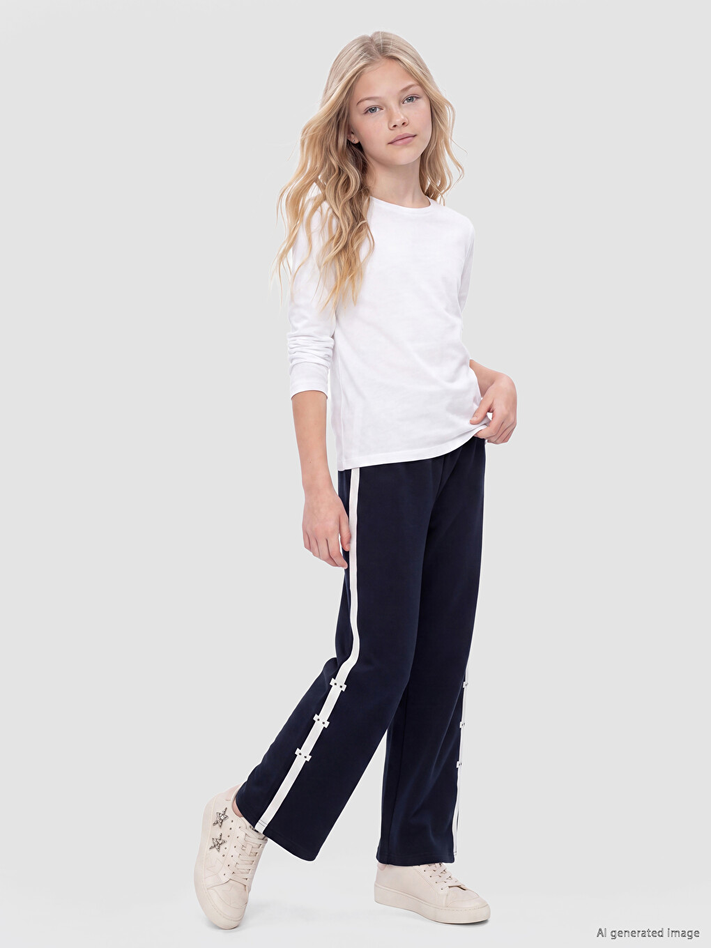 Pantaloni De Trening Wide Leg Pentru Fete, Atingere Fină