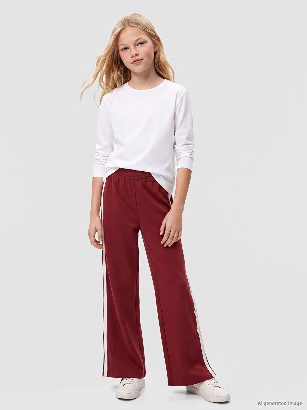 Pantaloni De Trening Wide Leg Pentru Fete, Atingere Fină