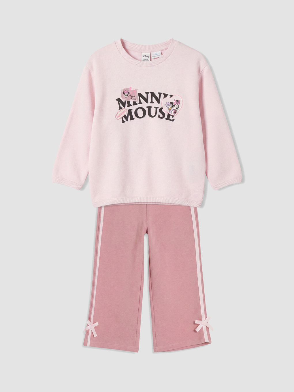 Pembe Minnie Mouse Baskılı Kız Bebek Takım-1