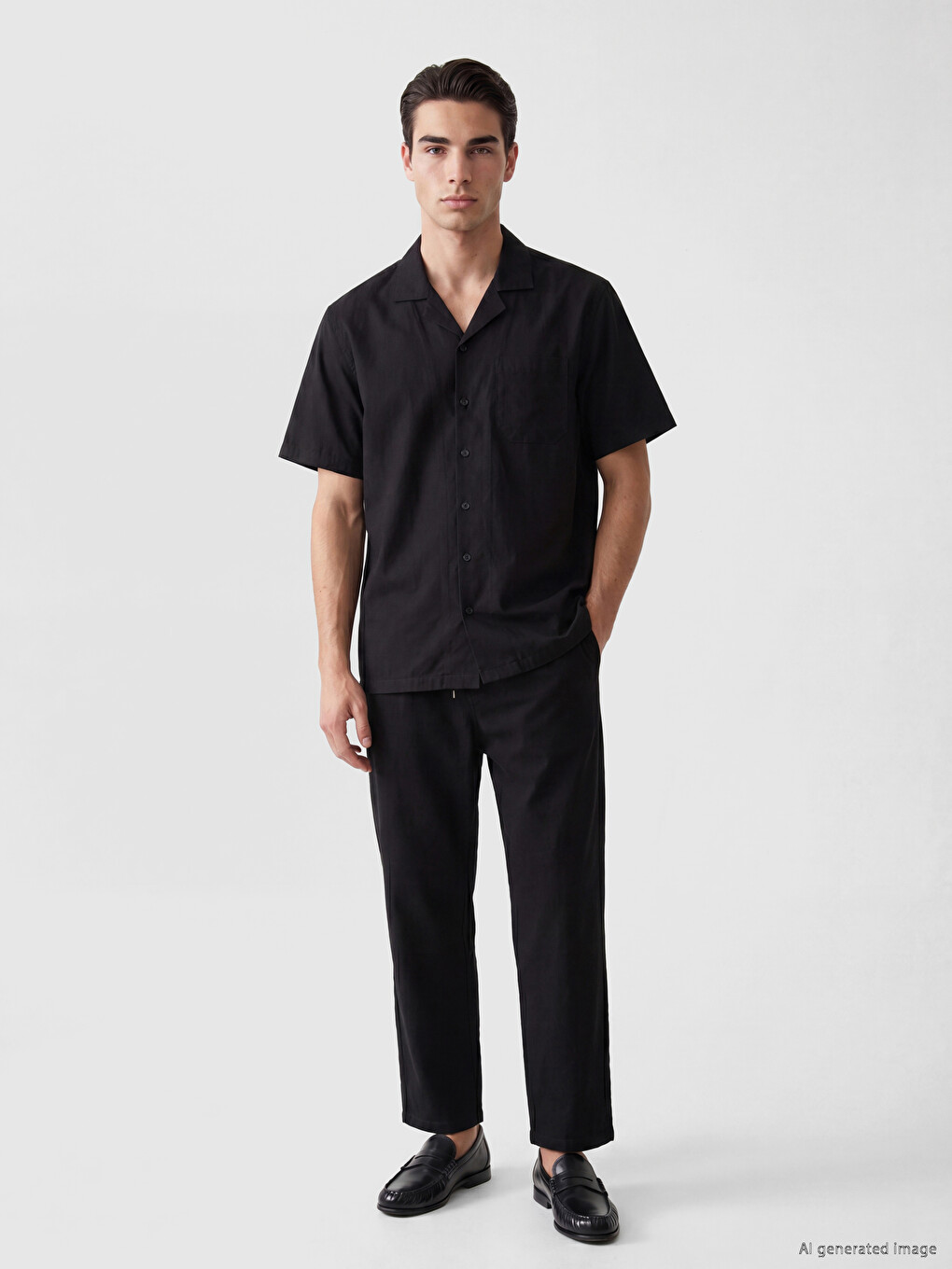 Regular Fit Resort Collar Men's Shirt-1