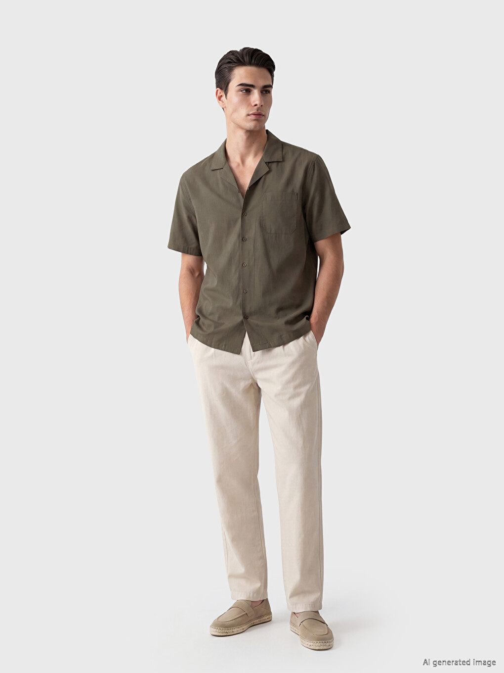Regular Fit Resort Collar Men's Shirt-1