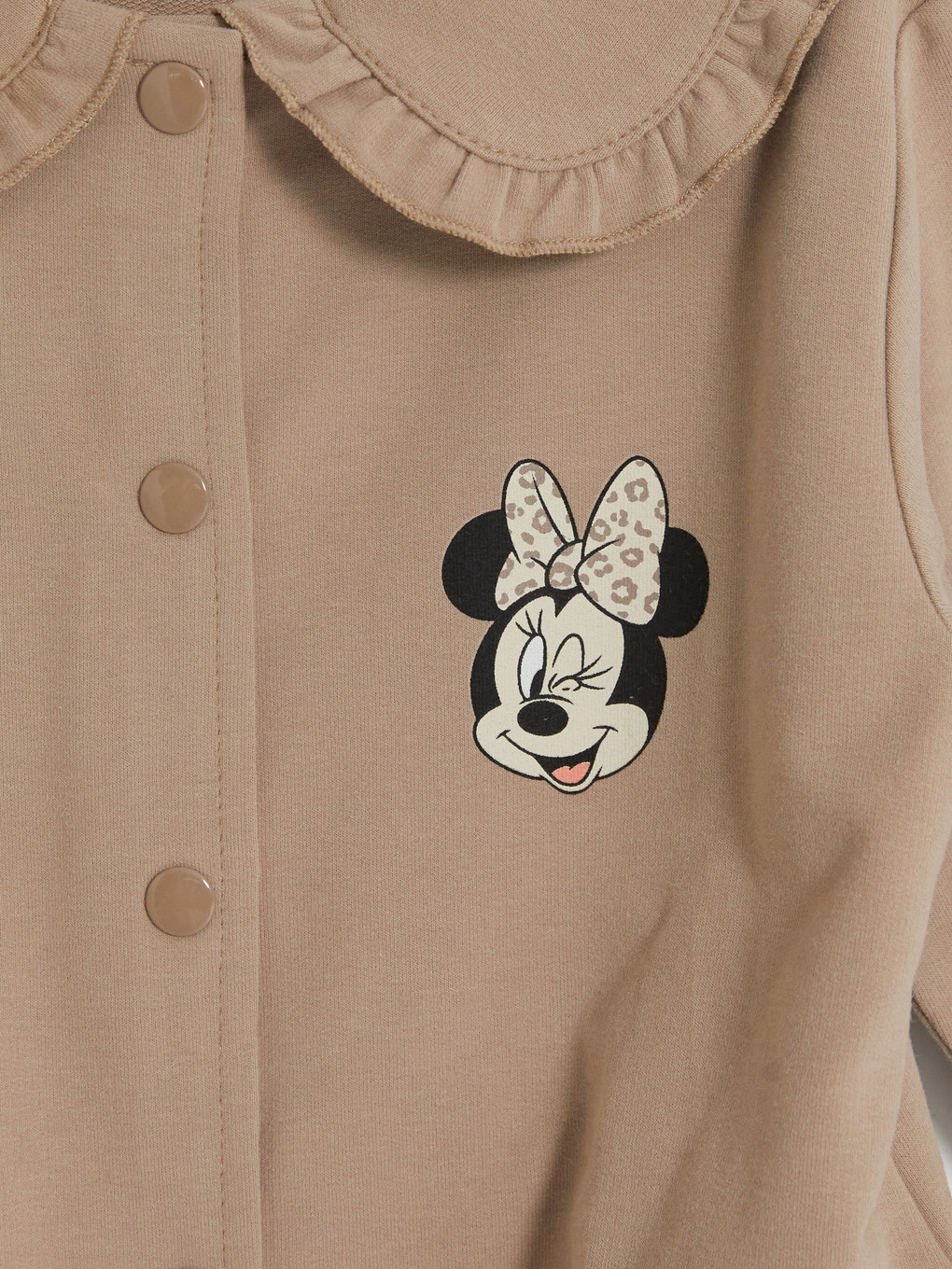 Bej Minnie Mouse Baskılı Kız Bebek Takım-7