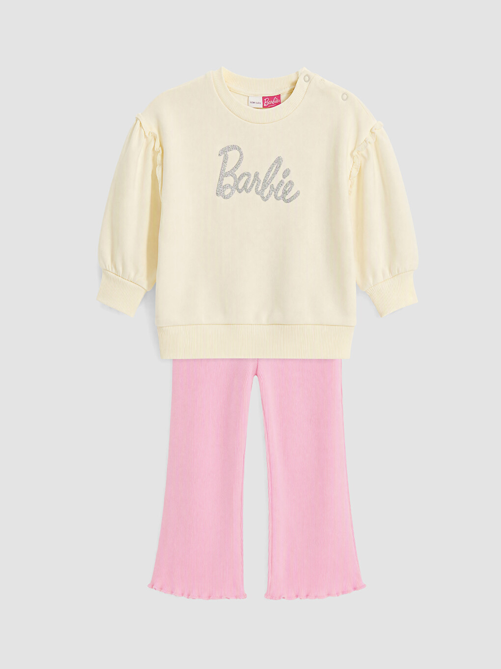 Bej Barbie Lisanslı Kız Bebek Takım