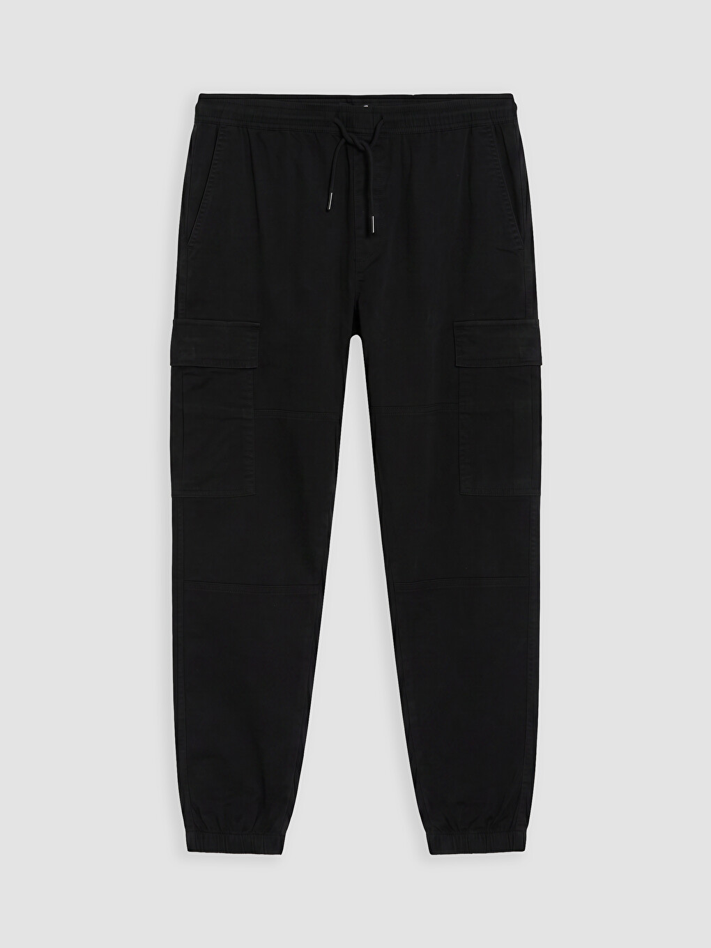 Siyah Regular Fit Gabardin Erkek Kargo Pantolon-4