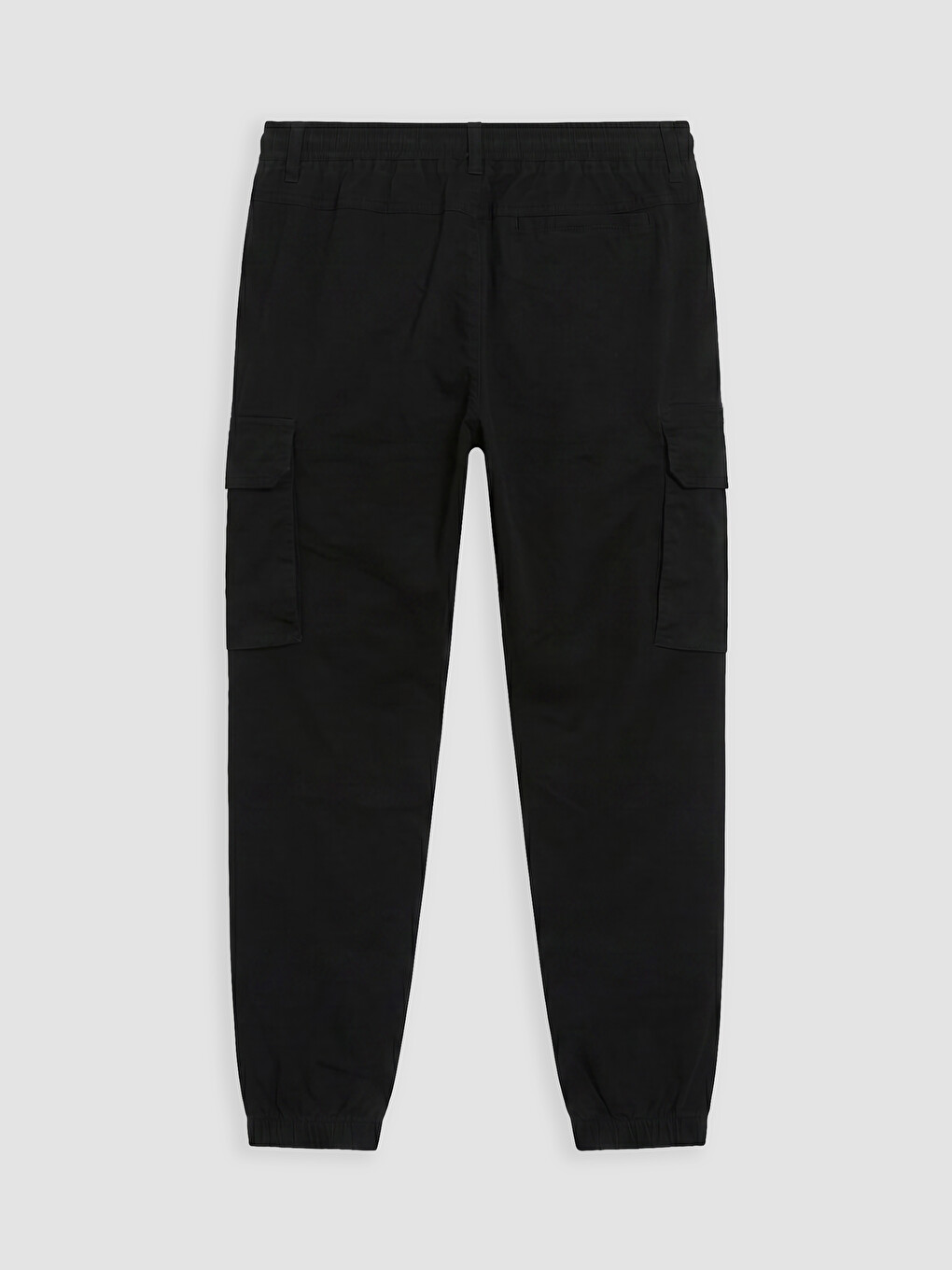Siyah Regular Fit Gabardin Erkek Kargo Pantolon-5