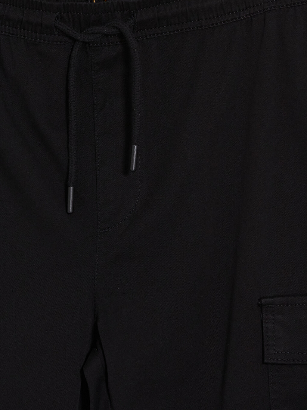 Siyah Regular Fit Gabardin Erkek Kargo Pantolon-6