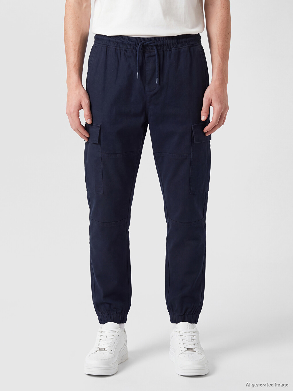Regular Fit Gabardine Men's Cargo Trousers-1
