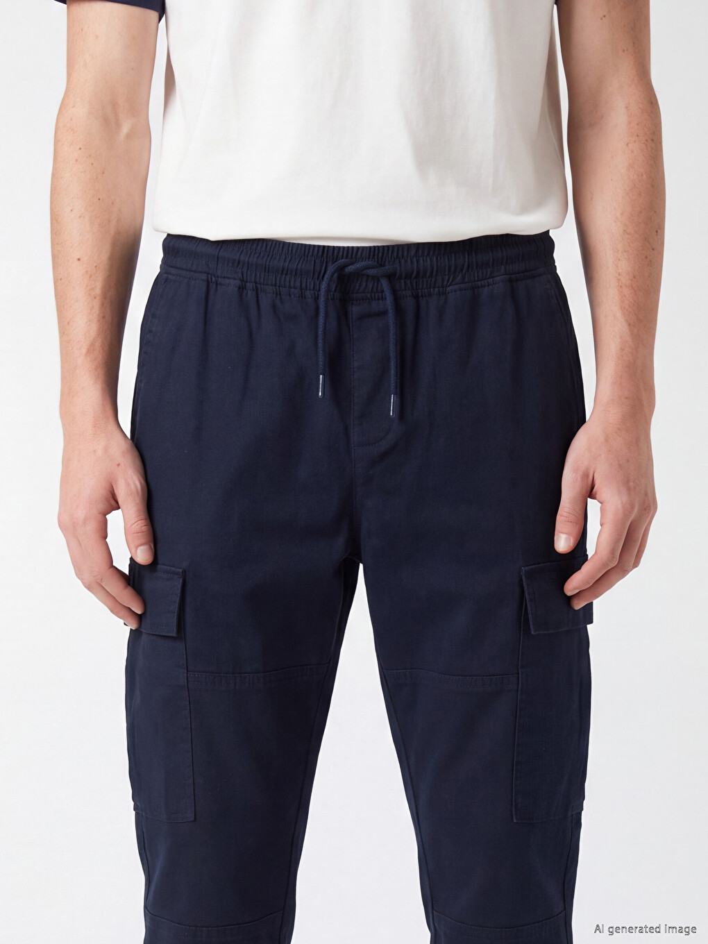 Regular Fit Gabardine Men's Cargo Trousers-2