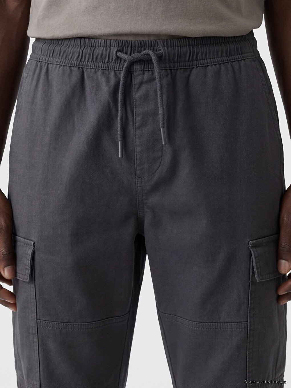 Regular Fit Gabardine Men's Cargo Trousers-2
