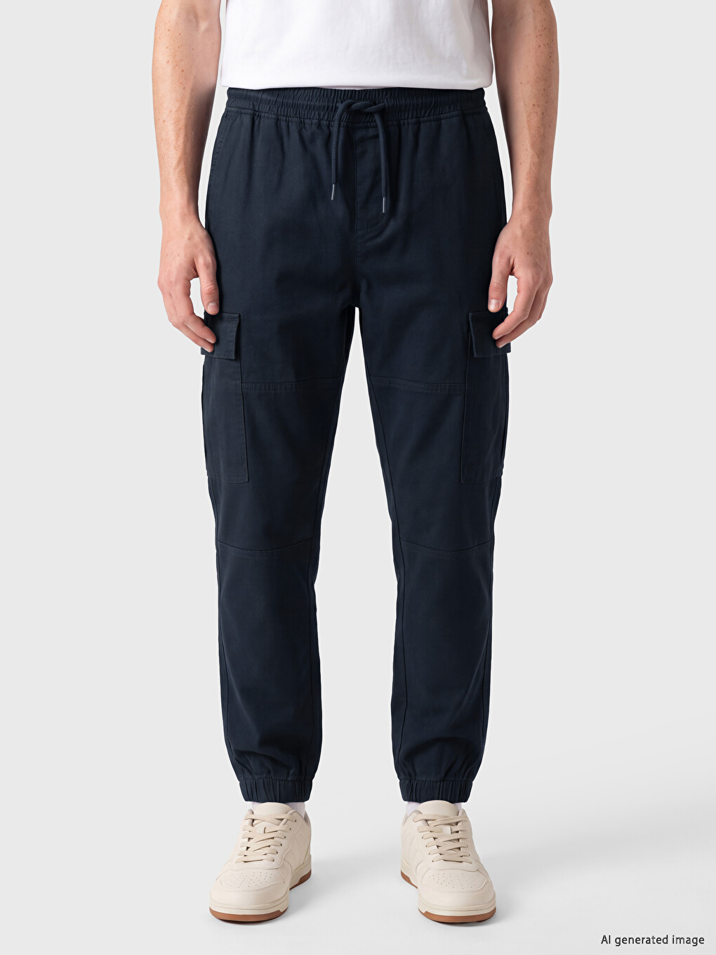 Regular Fit Gabardine Men's Cargo Trousers-1