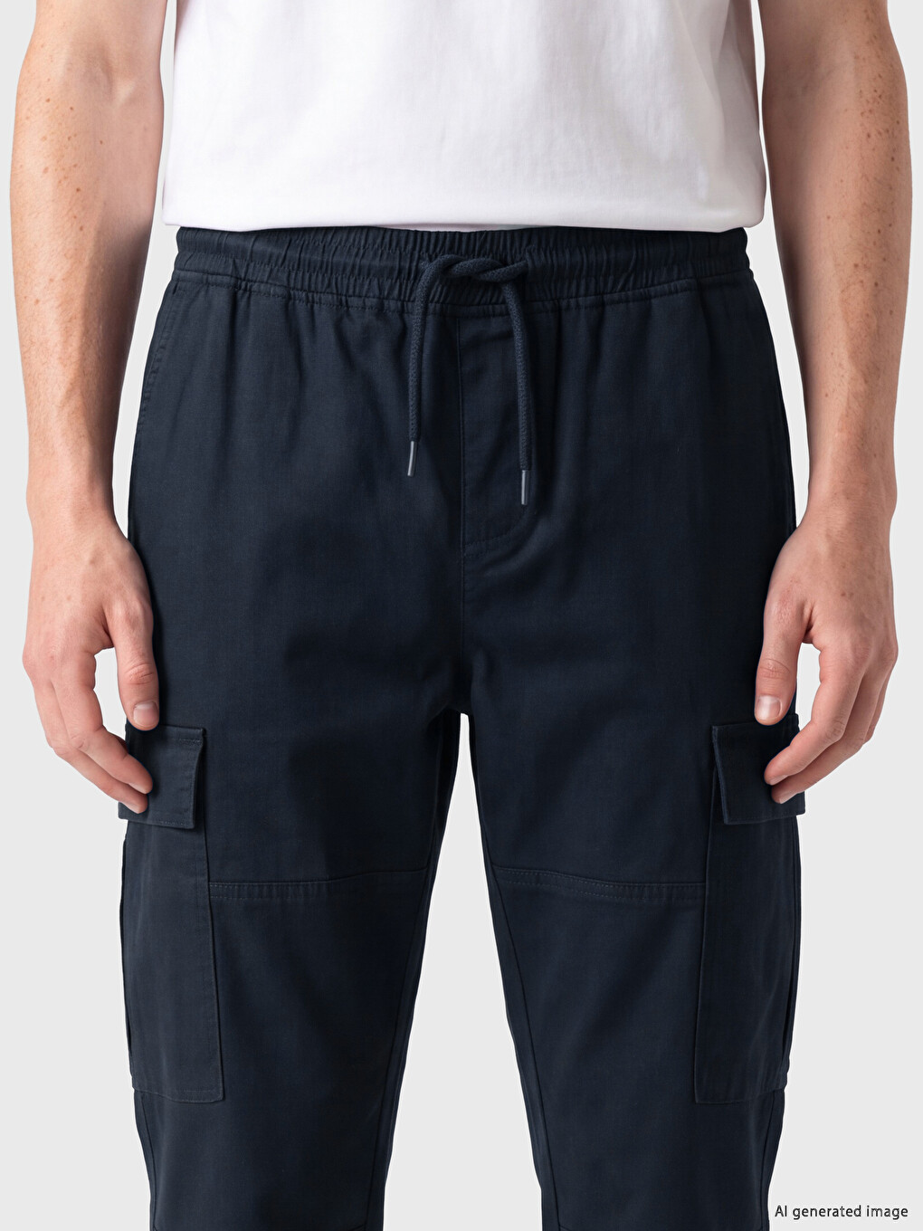 Regular Fit Gabardine Men's Cargo Trousers-2