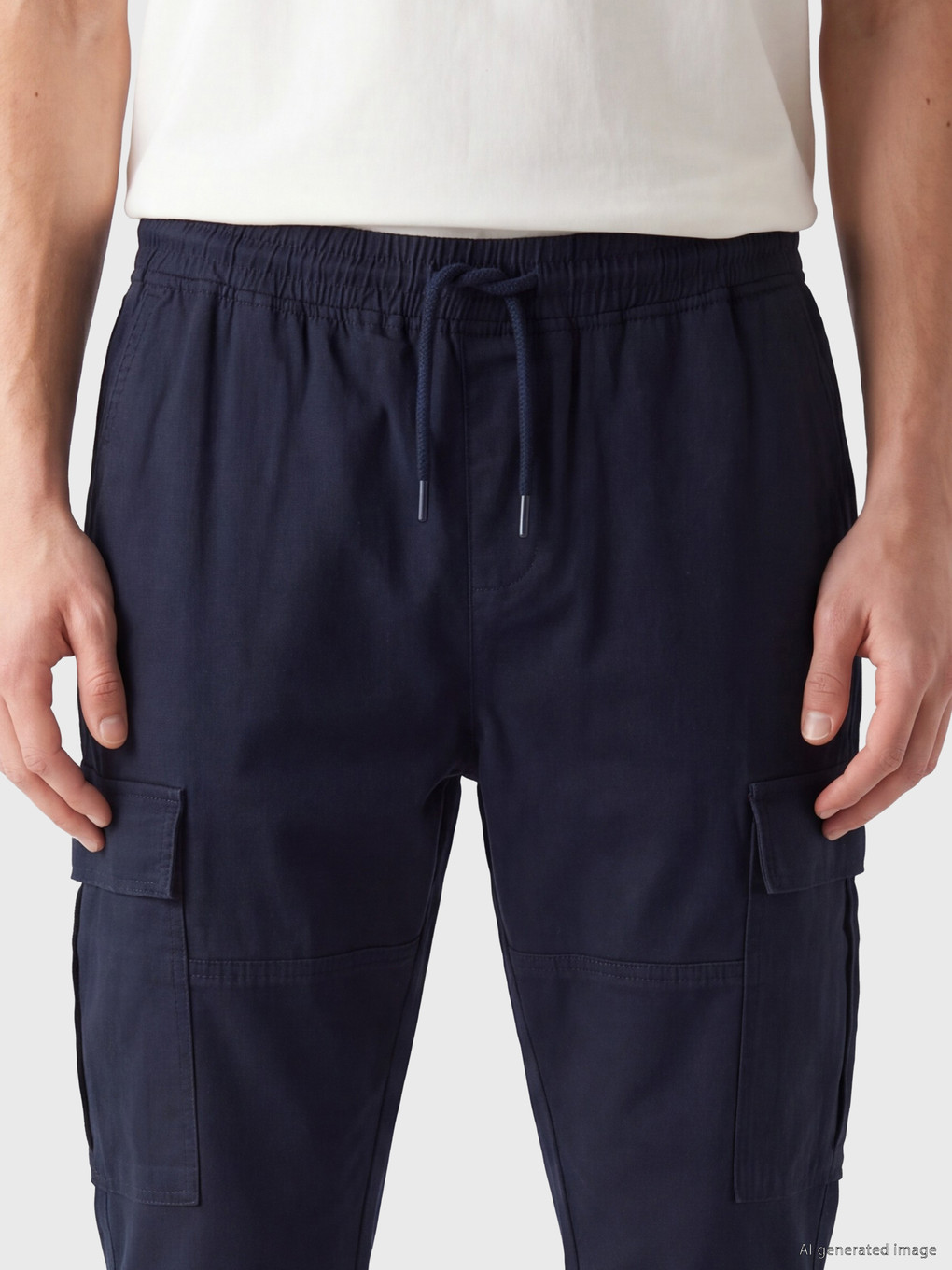 Regular Fit Gabardine Men's Cargo Trousers-6