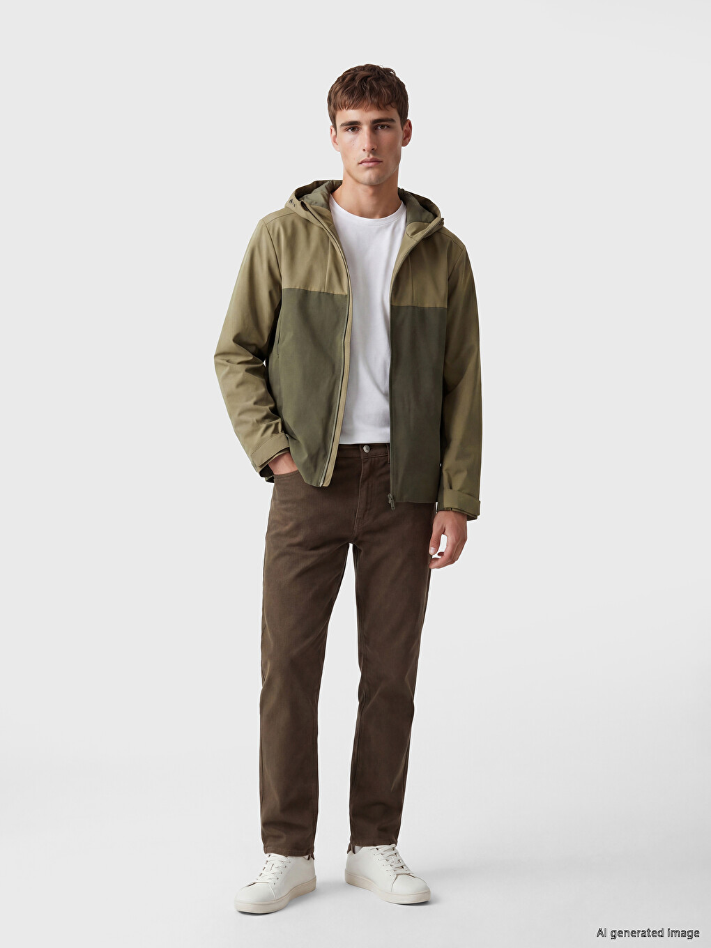 Man Green Raincoat-1