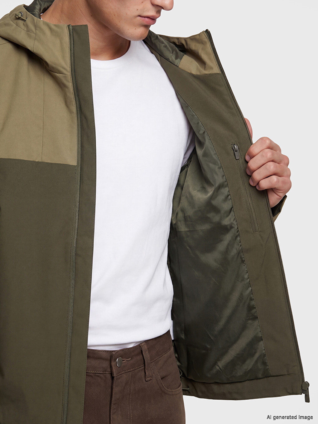 Man Green Raincoat-3