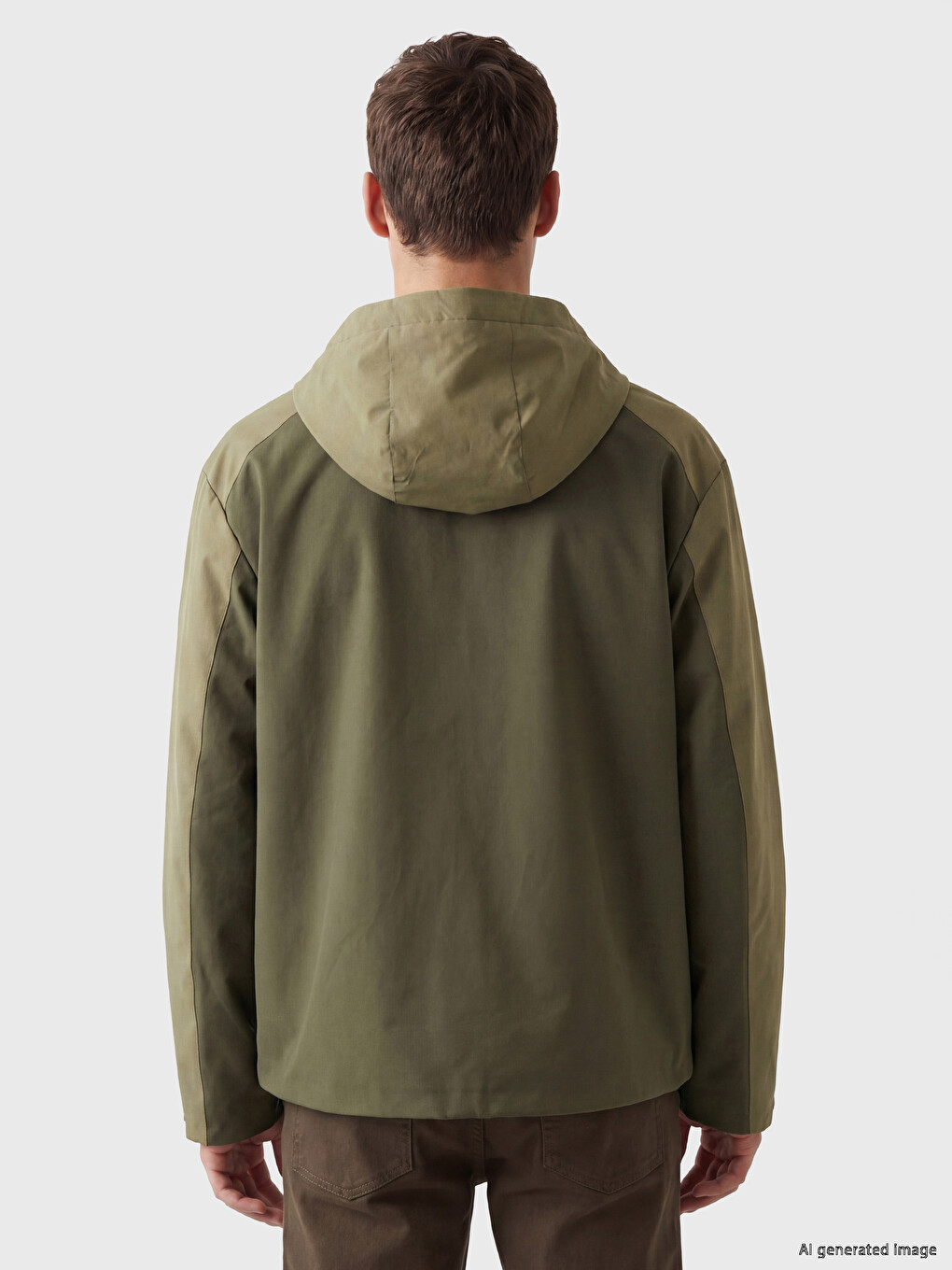 Man Green Raincoat-4
