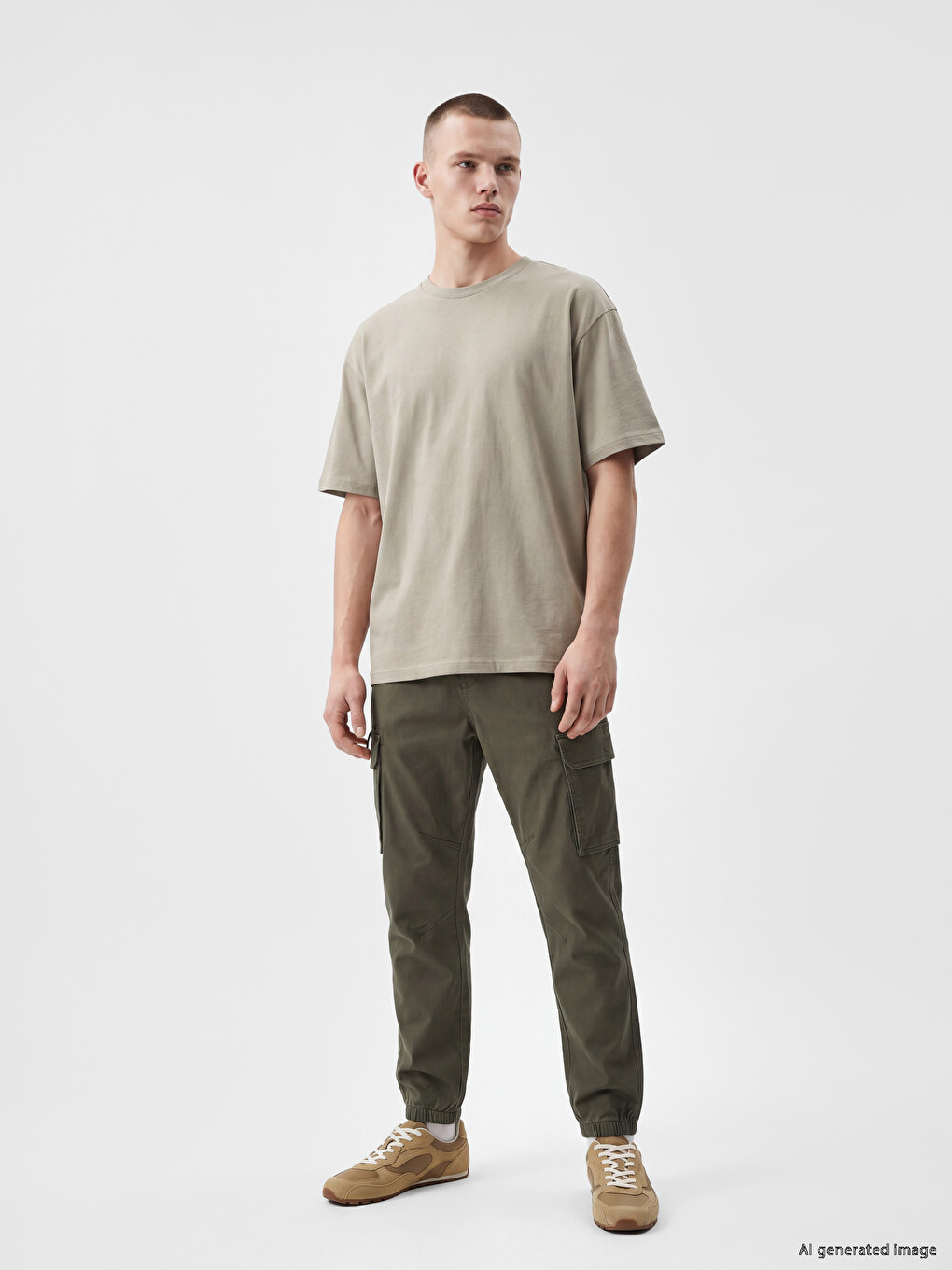 Regular Fit Gabardine Men's Cargo Trousers