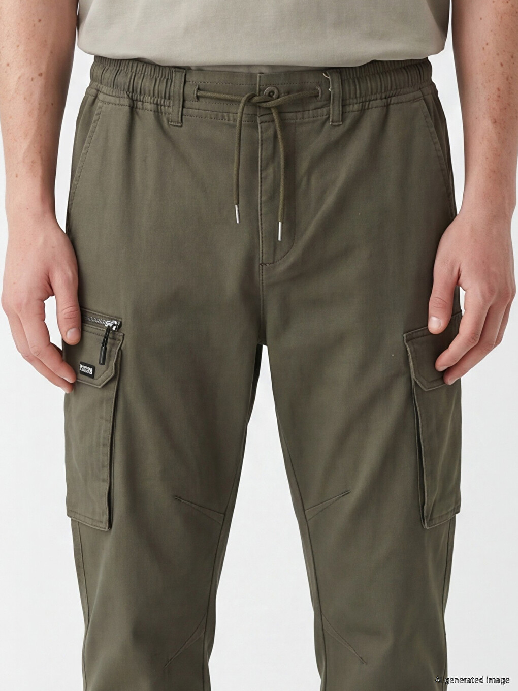 Regular Fit Gabardine Men's Cargo Trousers-2