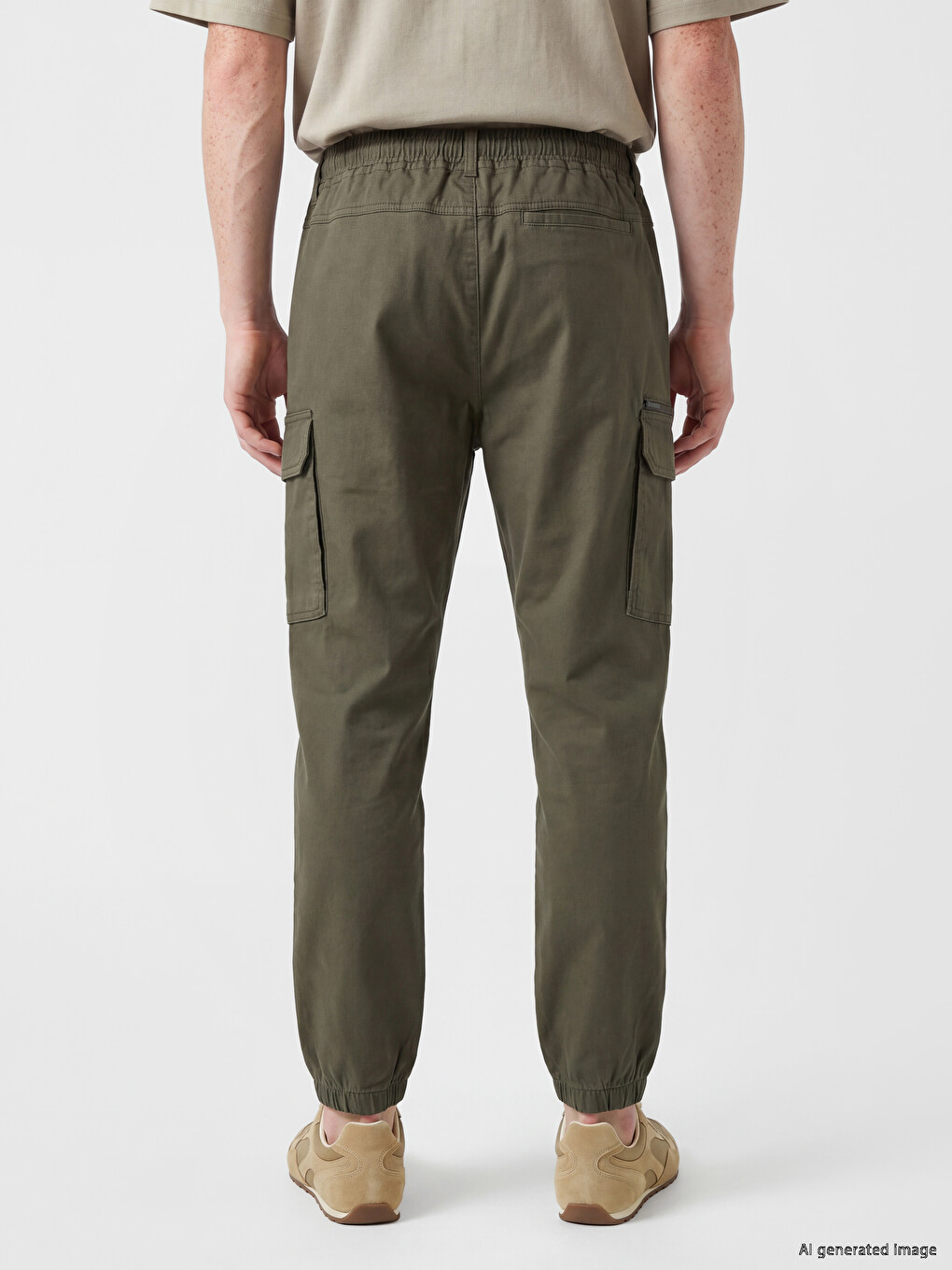 Regular Fit Gabardine Men's Cargo Trousers-3