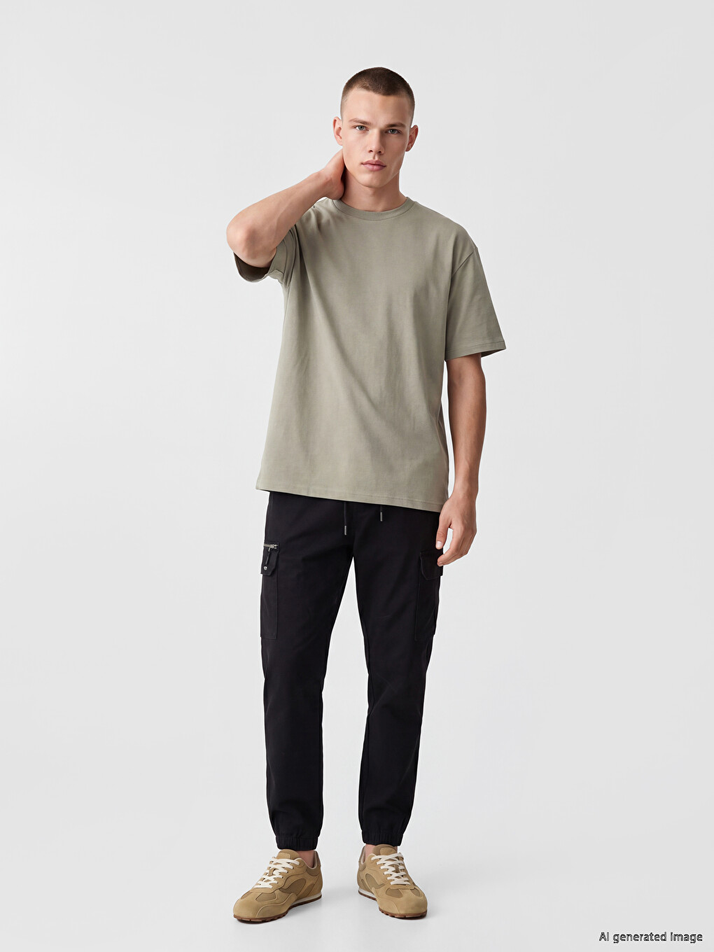 Regular Fit Gabardine Men's Cargo Trousers