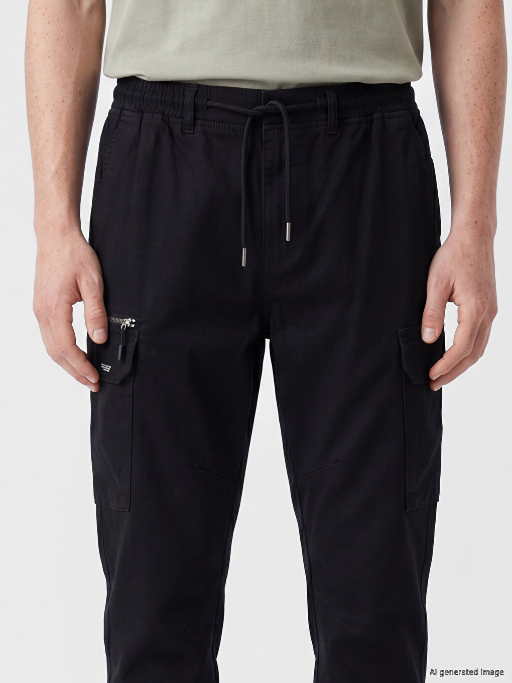 Regular Fit Gabardine Men's Cargo Trousers-2
