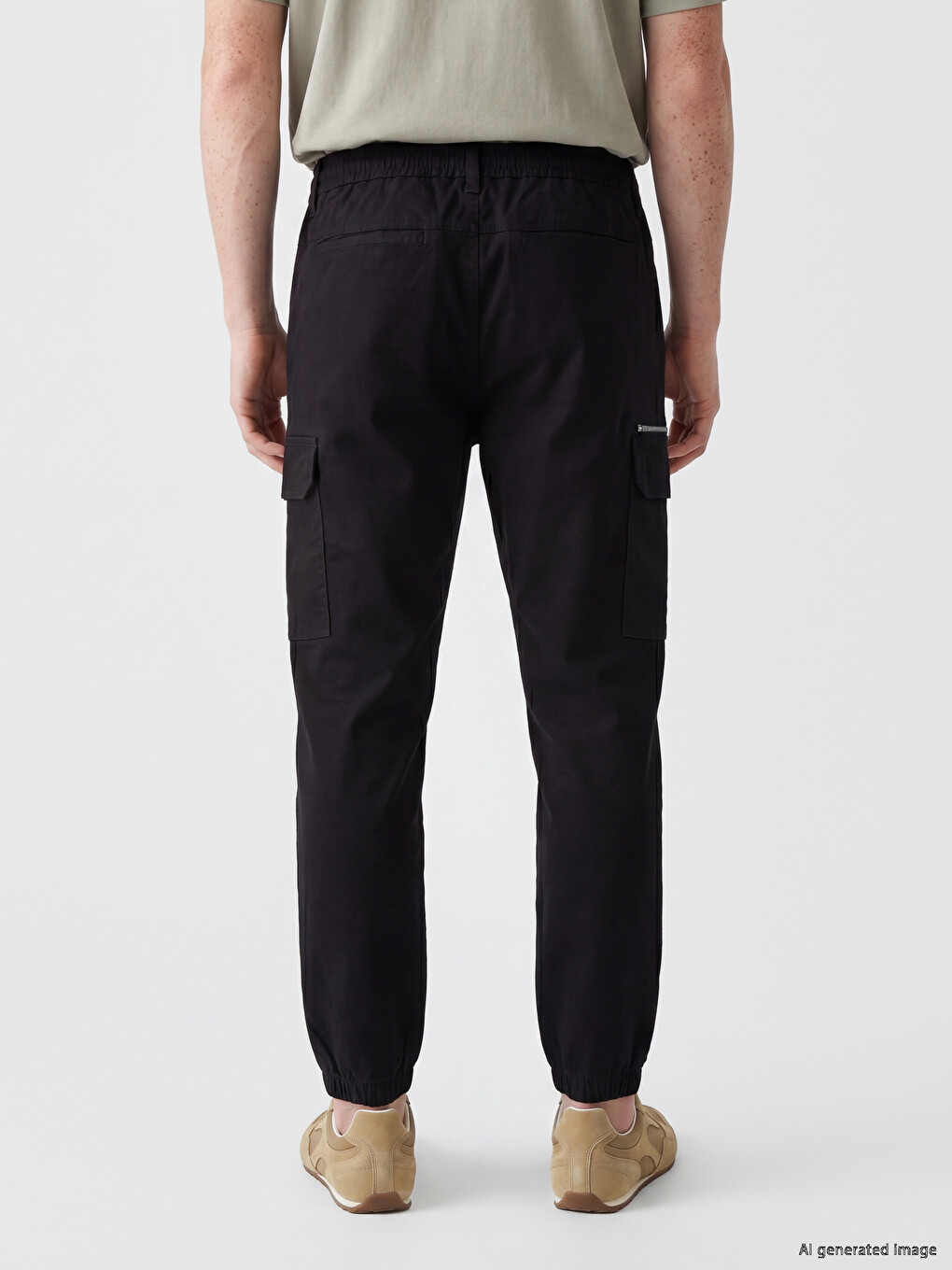 Regular Fit Gabardine Men's Cargo Trousers-3