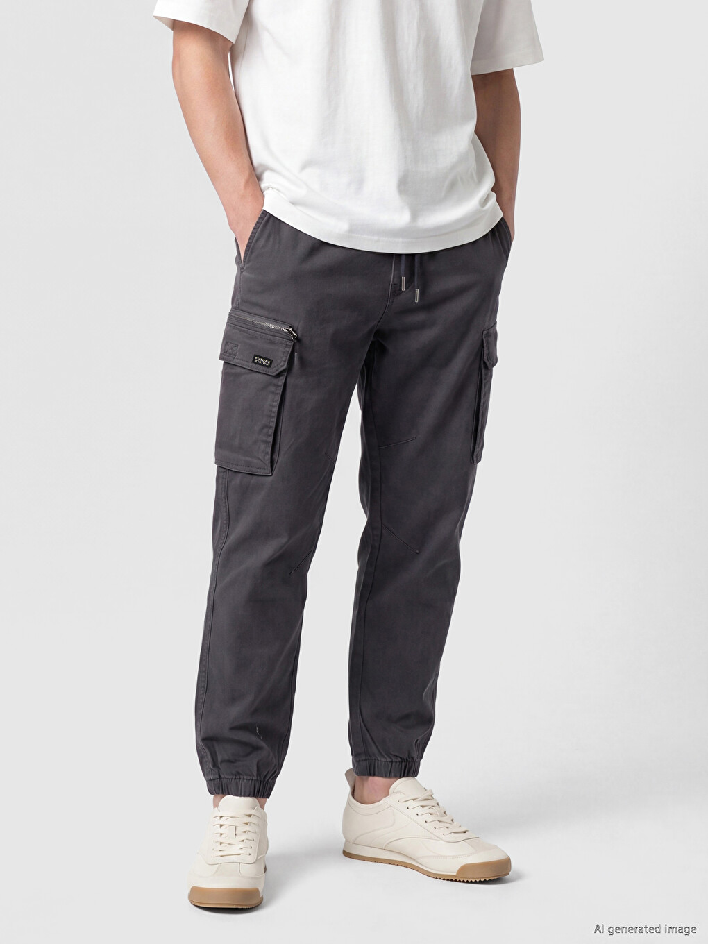 Regular Fit Gabardine Men's Cargo Trousers