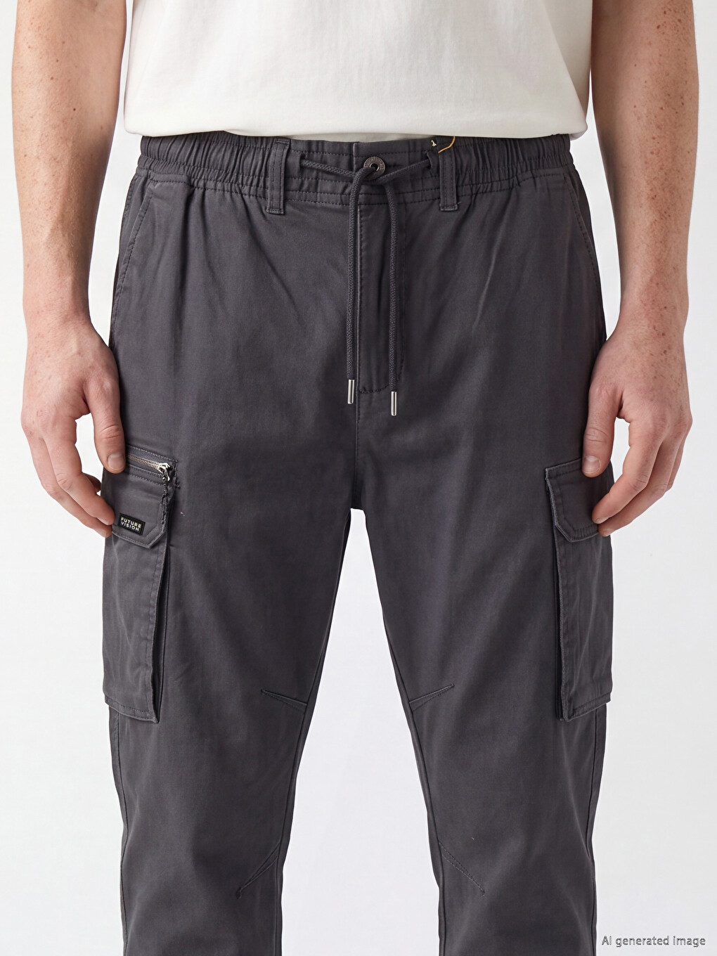 Regular Fit Gabardine Men's Cargo Trousers-2