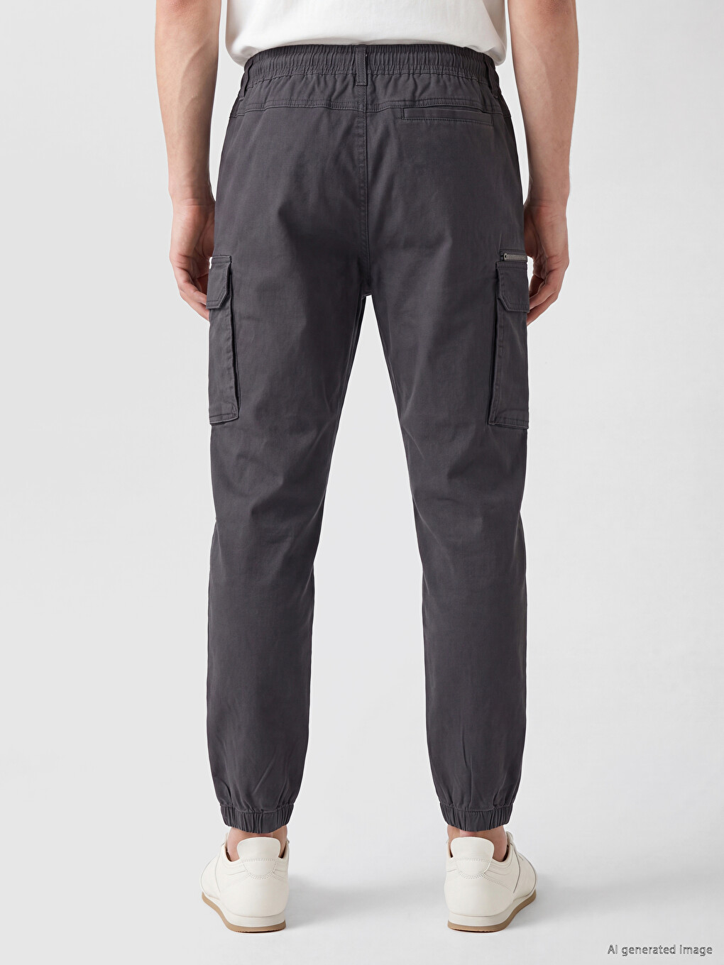 Regular Fit Gabardine Men's Cargo Trousers-3