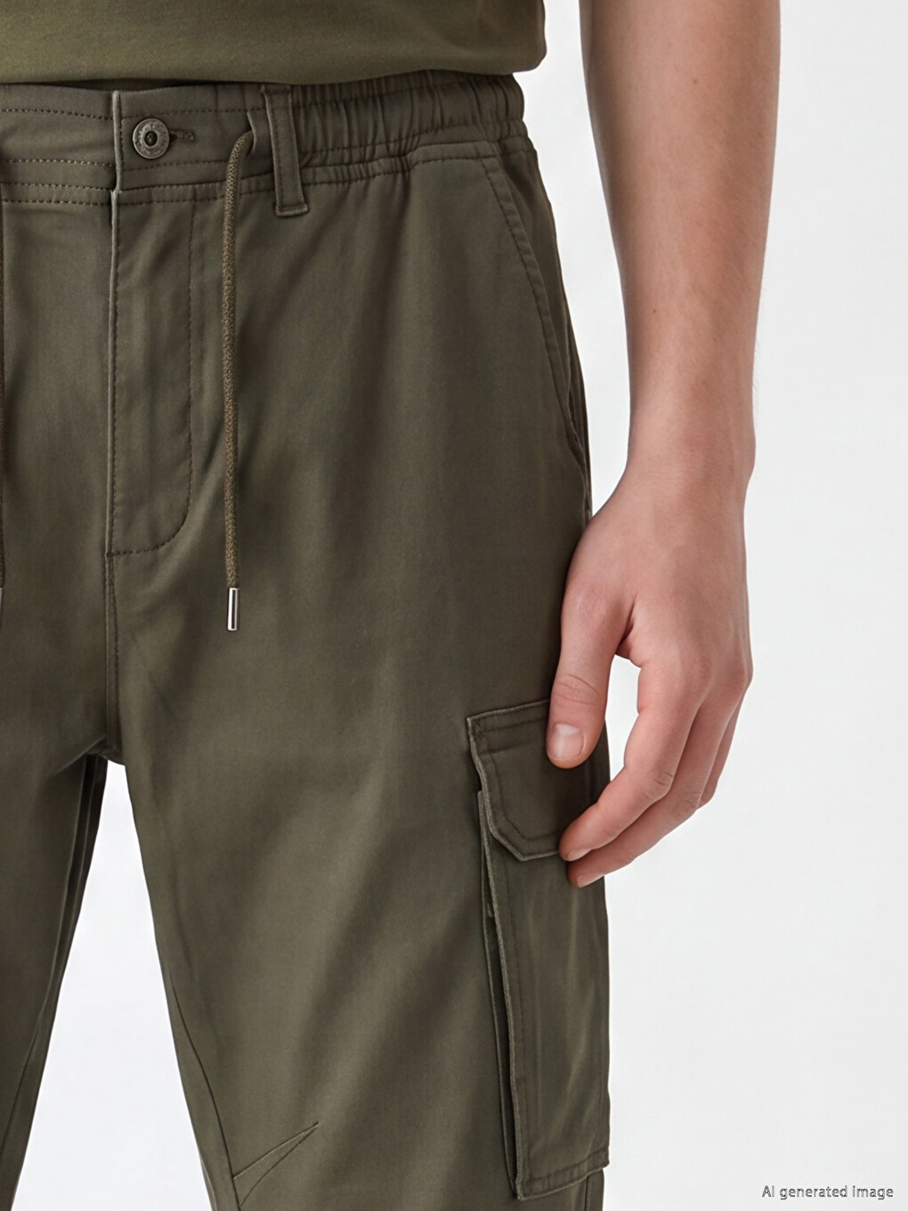 Regular Fit Gabardine Men's Cargo Trousers-2