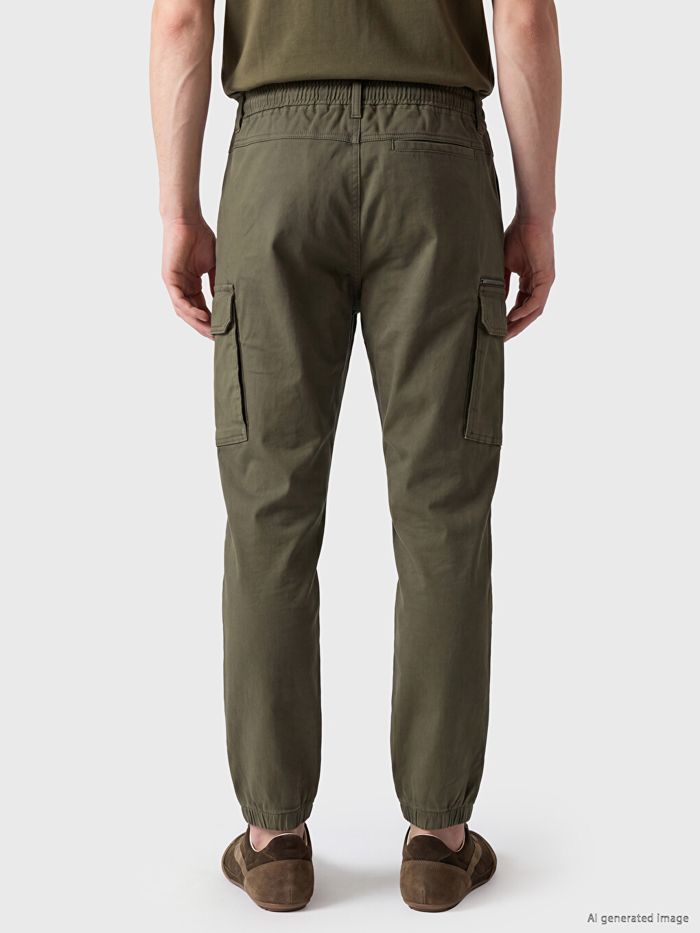 Regular Fit Gabardine Men's Cargo Trousers-3