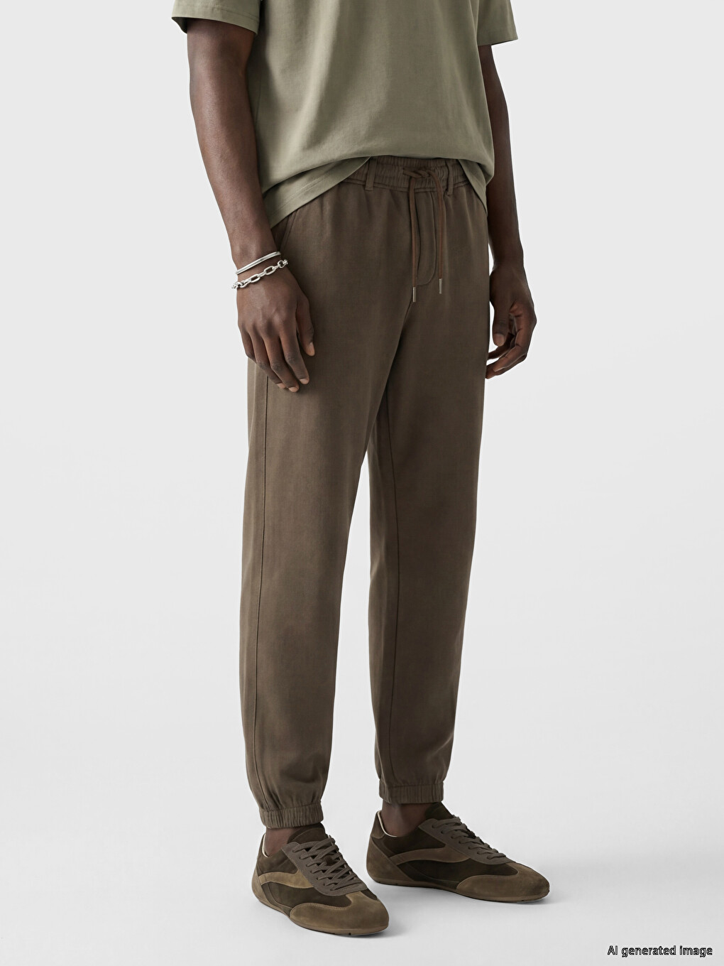 Regular Fit Gabardine Men's Jogger Trousers