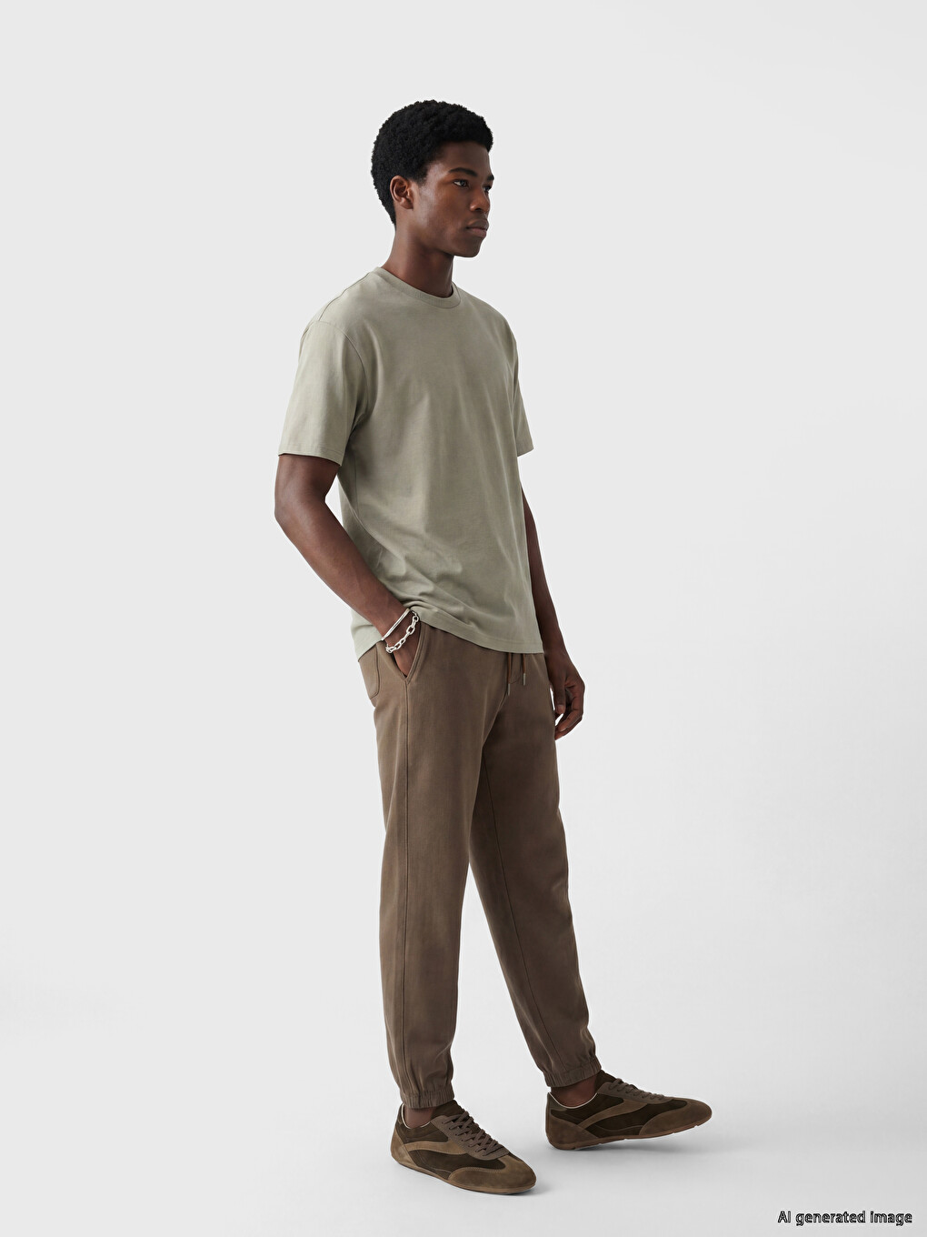 Regular Fit Gabardine Men's Jogger Trousers-1