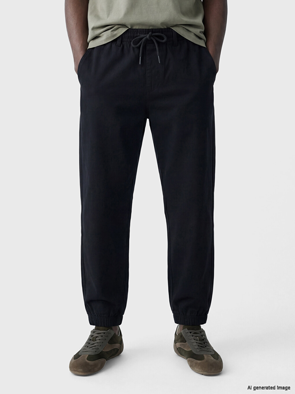 Regular Fit Gabardine Men's Jogger Trousers