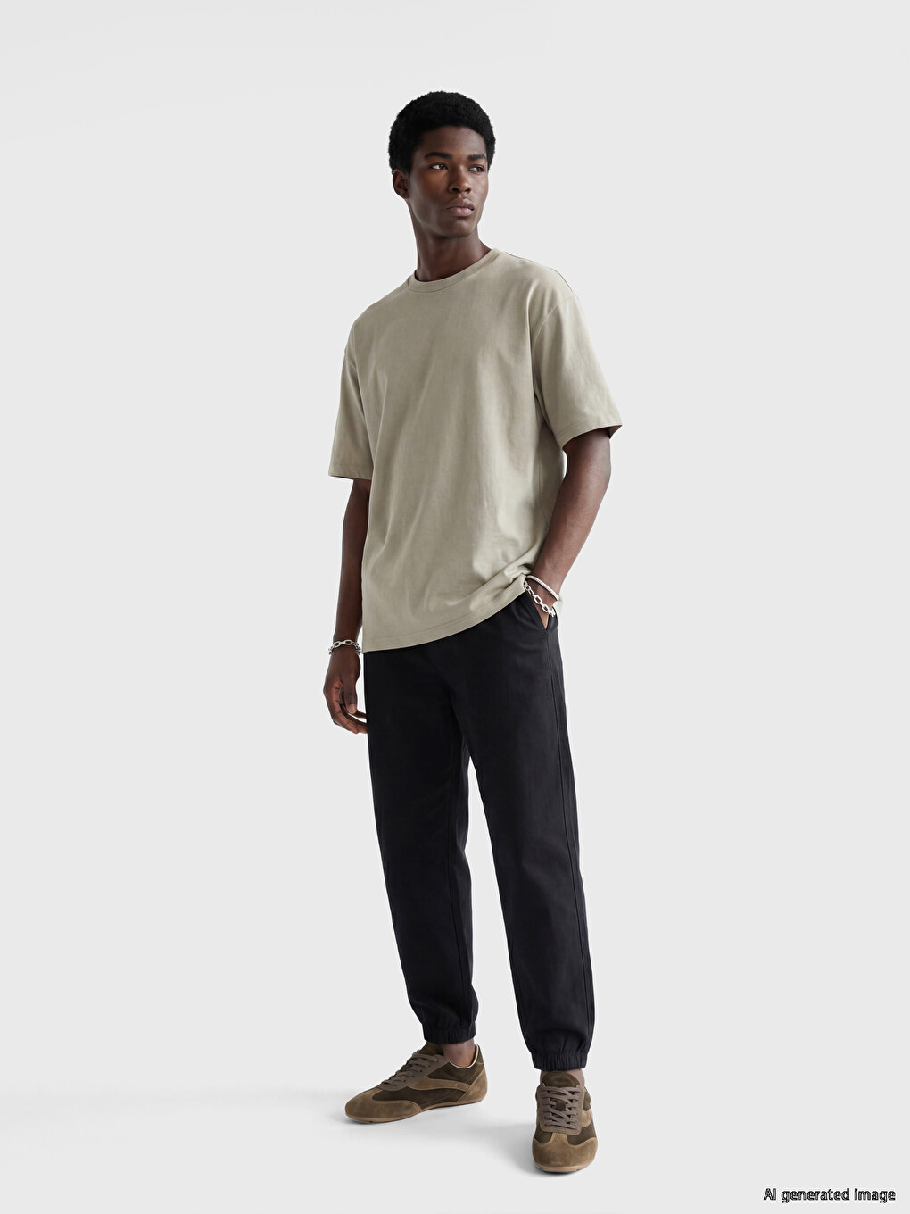 Regular Fit Gabardine Men's Jogger Trousers-1