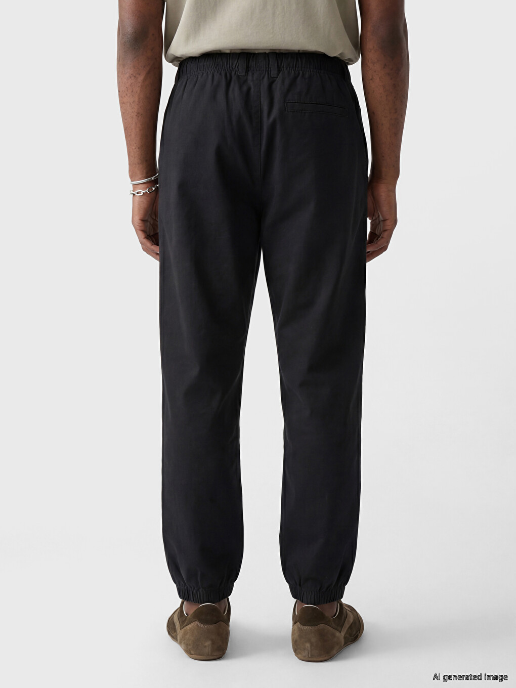 Regular Fit Gabardine Men's Jogger Trousers-3