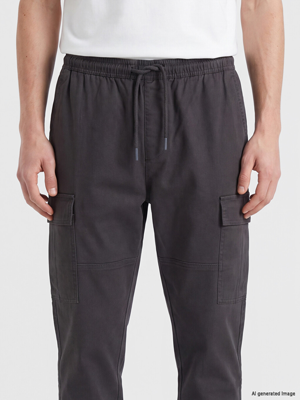 Pantaloni Cargo Bărbați Regular Fit Din Gabardină-2