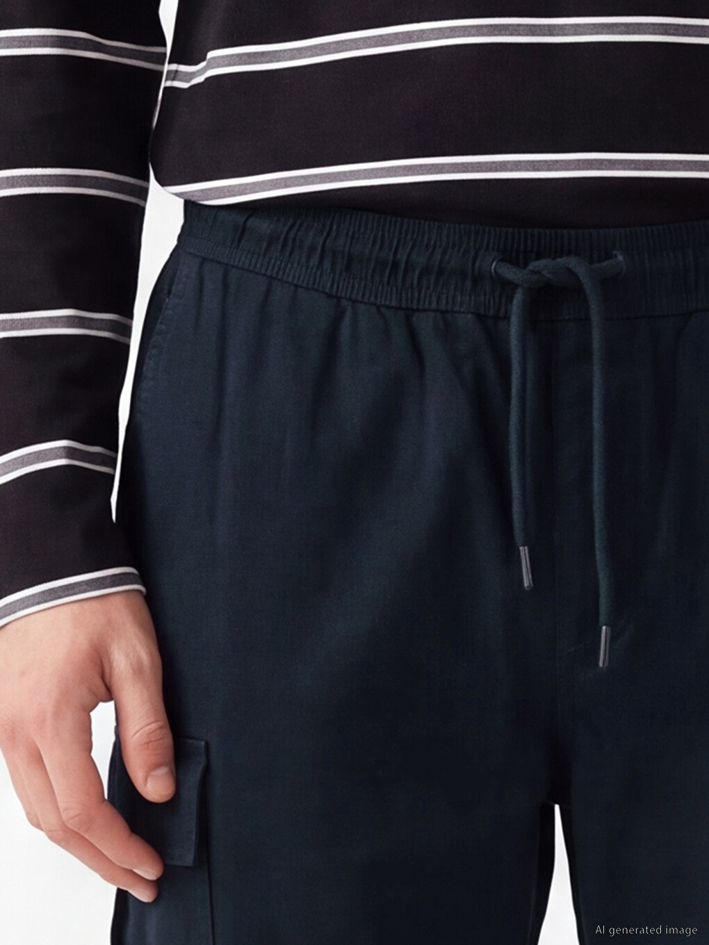 Lacivert Gabardin Erkek Kargo Pantolon-2