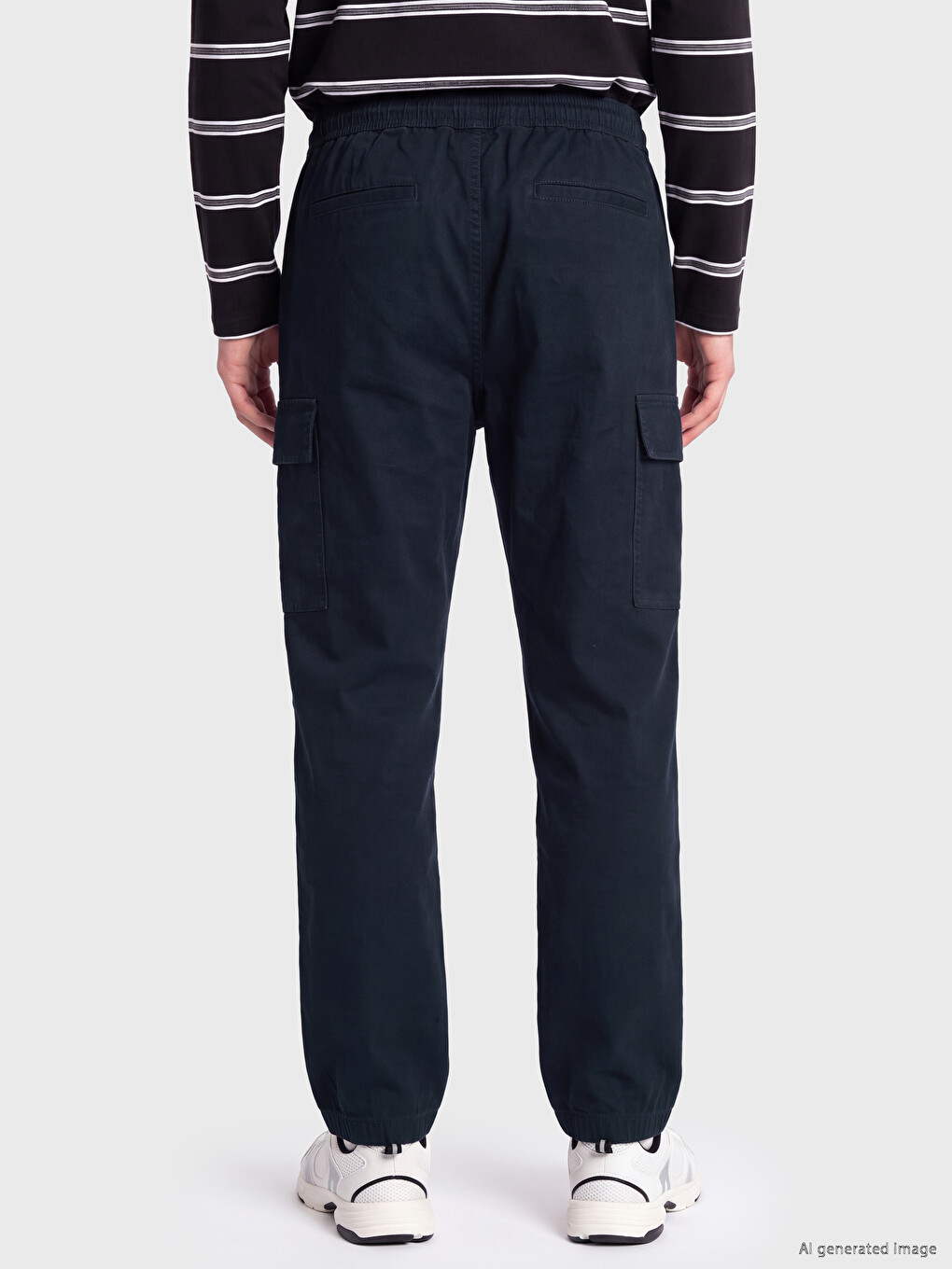 Lacivert Gabardin Erkek Kargo Pantolon-3